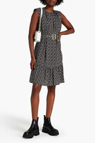Thumbnail for your product : Boutique Moschino Belted gathered floral-print crepe dress