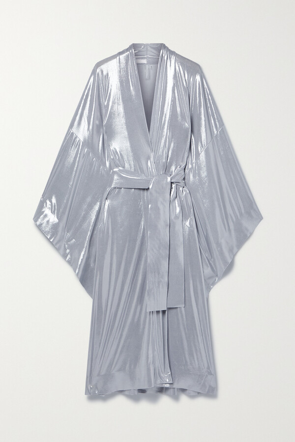 【NORMA KAMALI】llic stretch-lame ローブ NORMA KAMALI Metallic stretch-lamé robe | THE OUTNET