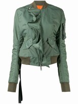 Thumbnail for your product : Unravel Project Ruffled Zip-Up Bomber Jacket