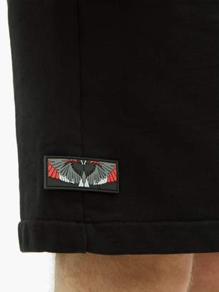 Marcelo Burlon County of Milan Wing-patch Cotton Loop-back Jersey Shorts - Mens - Black
