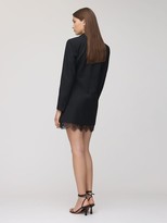 Thumbnail for your product : Self-Portrait Wool Blend Crepe & Lace Blazer Dress