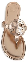 Thumbnail for your product : Tory Burch Miller Metallic Leather Thong Sandals