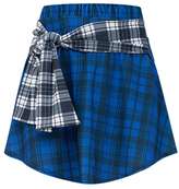 Thumbnail for your product : PrettyLittleThing Red Check Tie Sleeve Mini Skirt