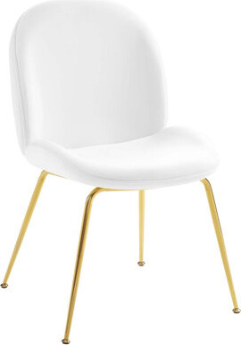 Modway Scoop Gold Stainless Steel Leg Performance Velvet Dining Chair