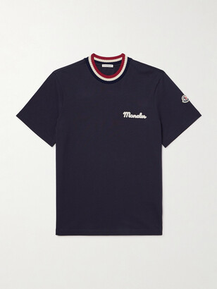 【送料&関税込】Moncler Striped T-shirt Moncler Moncler logo-patch striped t-shirt