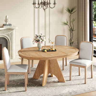 August Grove 5 -piece Dining Table Set With Extendable Tabletop