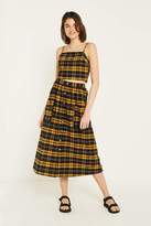 Thumbnail for your product : Urban Outfitters Emilia Check Button-Through Midi Skirt