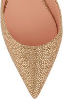 Thumbnail for your product : Rochas Metallic textured-leather point-toe flats