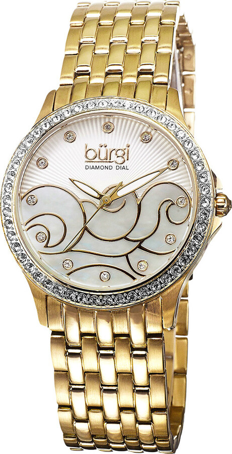 Burgi Women's Stainless Steel Diamond Watch