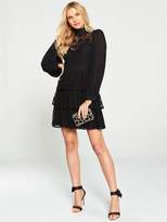 Thumbnail for your product : Forever Unique U Collection Tiered Lace Mini Dress - Black