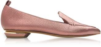Nicholas Kirkwood Beya Dusty Pink Metallic Tumbled Leather Loafer
