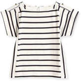 Thumbnail for your product : Chloé Striped Short-Sleeve Tee, Navy/White, Size 2-6