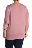 Thumbnail for your product : Como Vintage 3/4 Length Sleeve Twist Front Tee (Plus Size)