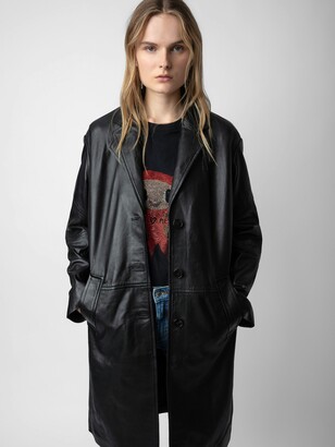 コート Zadig & Voltaire Macari Buttoned Leather Coat Macari Leather Coat coat black unisex | Zadig&Voltaire