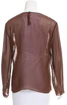 Thumbnail for your product : Alberta Ferretti Sheer Crew Neck Top w/ Tags