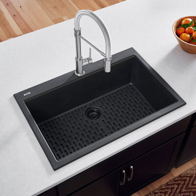 Ruvati 33 x 22 inch epiGranite Drop-in Topmount Granite Composite Kitchen Sink