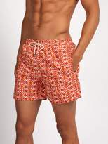 Thumbnail for your product : Le Sirenuse Le Sirenuse, Positano - Double Maze Printed Swim Shorts - Mens - Orange Multi