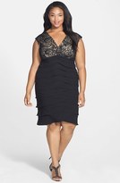 Thumbnail for your product : Jessica Howard Lace Bodice Tiered Skirt Sheath Dress (Plus Size)