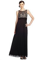 Thumbnail for your product : Marina Beaded Mesh Illusion Gown