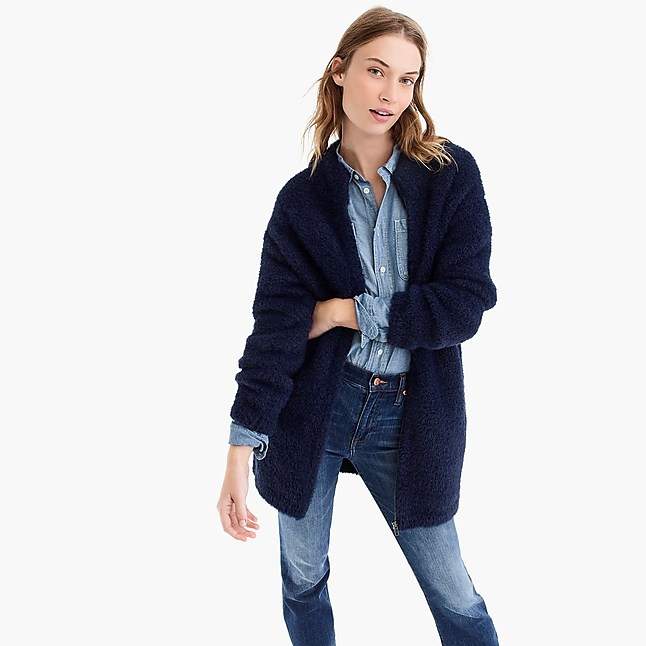 point sur fuzzy cardigan jacket