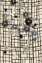 Thumbnail for your product : Lela Rose Embellished grid-overlay silk-satin dress