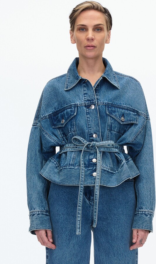 Denim Boxy Jacket in BLUE