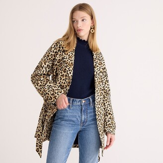J.Crew Collection short trench coat in leopard
