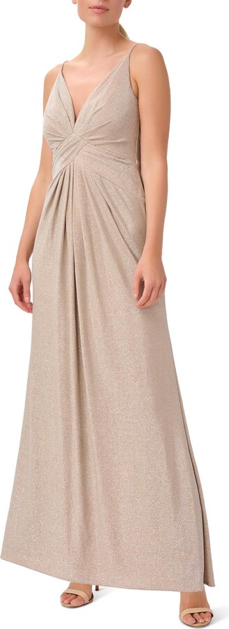 Womens Metallic Maxi Evening Dress
