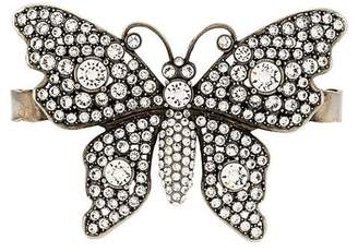 Gucci crystal-embellished butterfly palm bracelet