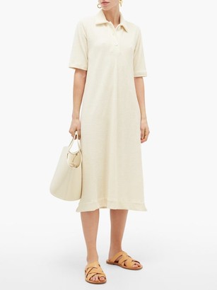 Jil Sander Point Collar Cotton-terry Shirt Dress - Ivory