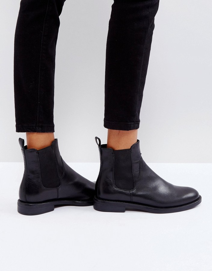 Vagabond Amina black leather chelsea boots - ShopStyle