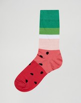 Thumbnail for your product : ASOS Socks With Cool Watermelon Design 3 Pack
