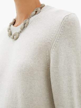 Barrie Logo-plaque Cashmere Sweater - Womens - Light Grey