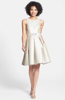 Thumbnail for your product : Eliza J Embellished Metallic Jacquard Fit & Flare Dress