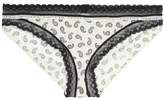 Thumbnail for your product : Calvin Klein Lace-Trimmed Printed Stretch Low-Rise Briefs