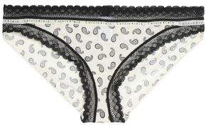 Calvin Klein Lace-Trimmed Printed Stretch Low-Rise Briefs