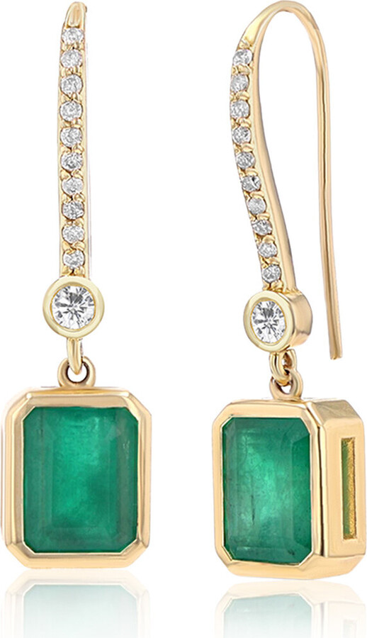 Sheryl Lowe 14K Yellow Gold Emerald Drop Earrings