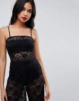 Thumbnail for your product : ASOS Design Jumpsuit in Lace with Wide Leg