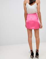 Thumbnail for your product : ASOS Design Satin Wrap Mini Skirt