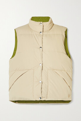 Tory Sport Reversible Quilted Shell Down Vest - Beige