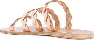 Ancient Greek Sandals Kynthia Braided Metallic Leather Slides