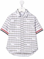 Thumbnail for your product : Thom Browne Kids Check-Print Cotton Shirt