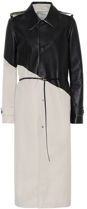 Bottega Veneta Leather and gabardine trench coat
