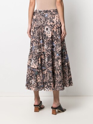 Ulla Johnson Printed High-Waist Skirt