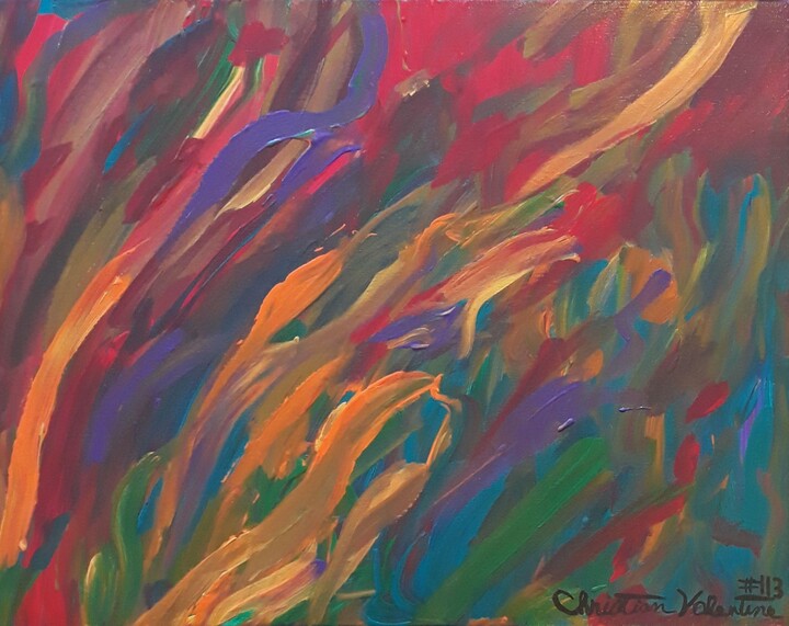 Christian Valentine, The fire dancer, Painting, Acrylic on Canvas, 2019