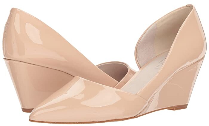 Nude patent wedge shoes Clearance