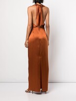 Thumbnail for your product : Voz Halter-Neck Silk Gown