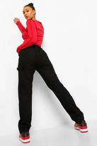 Thumbnail for your product : boohoo Seam Detail Cuff Denim Track Pants