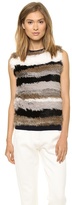 Thumbnail for your product : Opening Ceremony Striped Fur Sleeveless Pullover