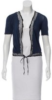Thumbnail for your product : Chloé Lace-Accented Short Sleeve Cardigan